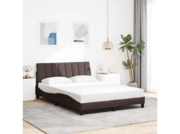 Vidaxl Estrutura De Cama Sem Colchão Hanko 120x200 Cm Tecido Castanho-escuro