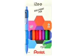 Caneta Esferográfica de Pressão PENTEL Izee Estojo com 8