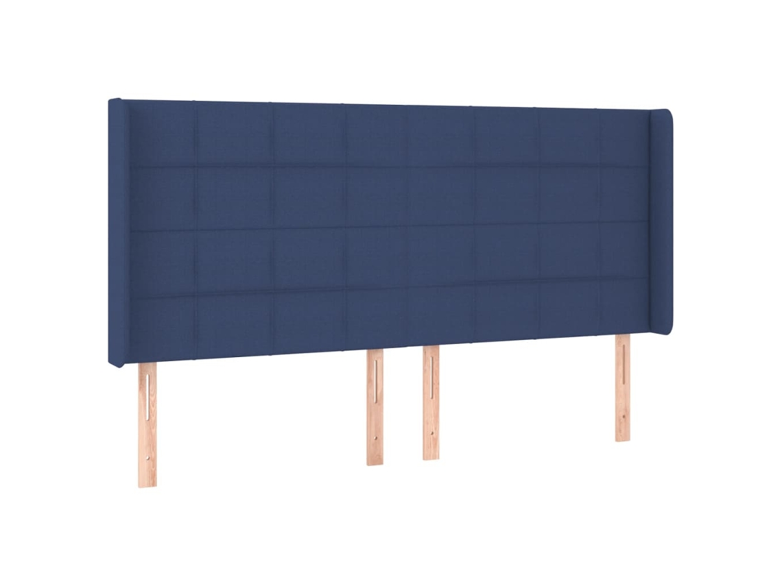 Cabeceira de Cama com Abas Tecido Azul MAISON EXCLUSIVE (163x16x118 cm)
