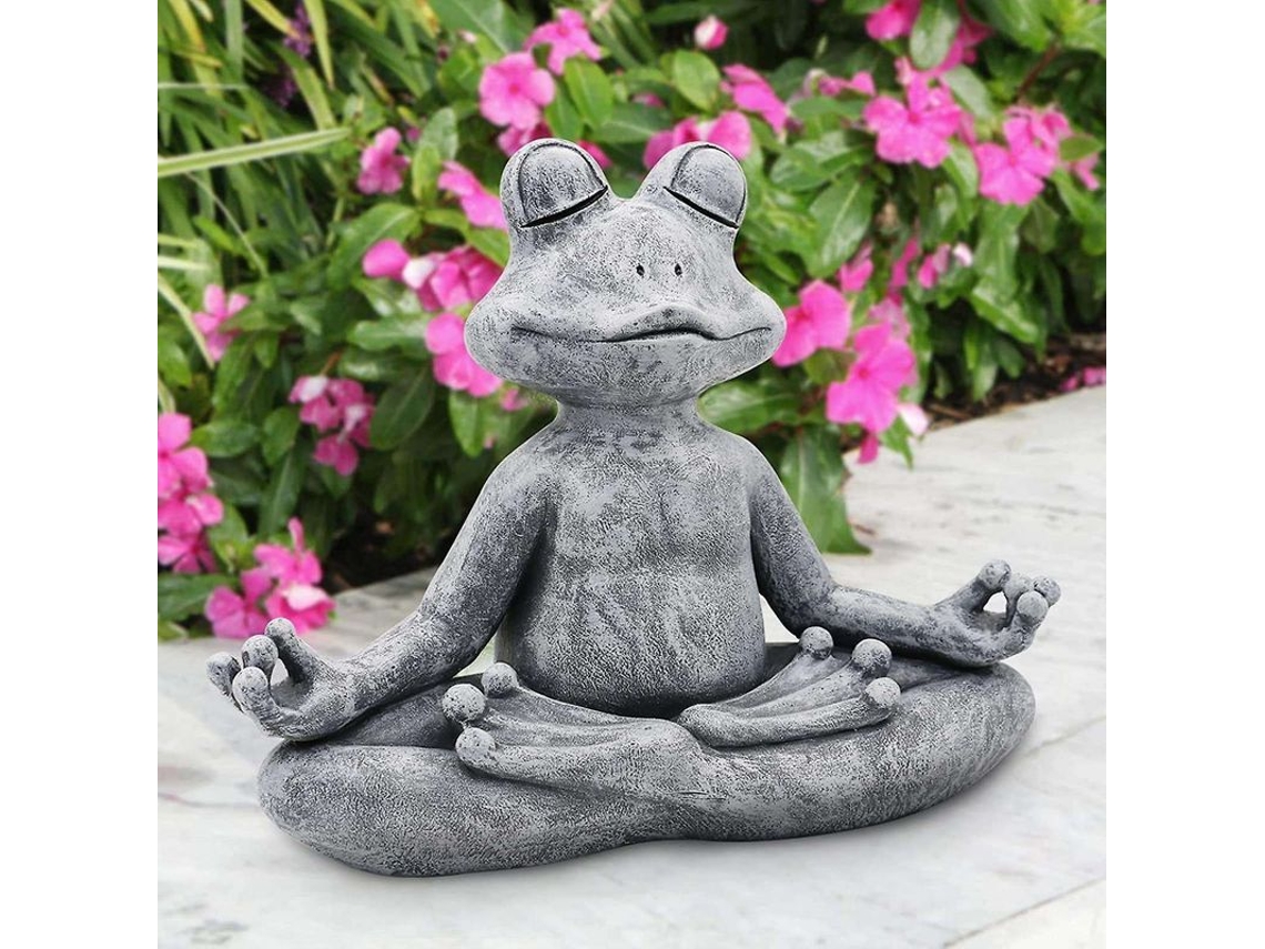 Estatua De Rana Zen Meditando Yoga Para Jardín Decoración Interior Exterior Regalo Navidad Escultura Casa Patio