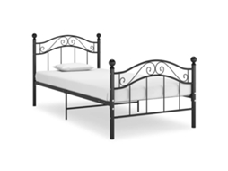 Vidaxl Estrutura De Cama 90x200 Cm Metal Preto