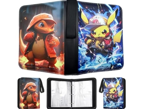 Álbum Pokémon Tcg V Reel Em Couro Pu Com Zíper | 900 Cartas | Hlx 148
