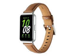 Pulseira De Couro Com Ponta Arredondada Para Samsung Galaxy Fit 3