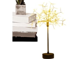 Guirlanda De Luzes Em Abs E Ferro – Abajur Mesa Formato Flor 29cm,