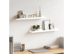 Vidaxl Prateleiras De Parede 2 Pcs 60x9x3 Cm Branco Brilhante