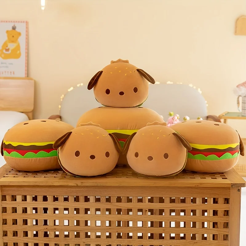 (laranja, 30cm) Almofada De Cachorro Hambúrguer, Almofada Cheeseburger, Brinquedo De Pelúcia