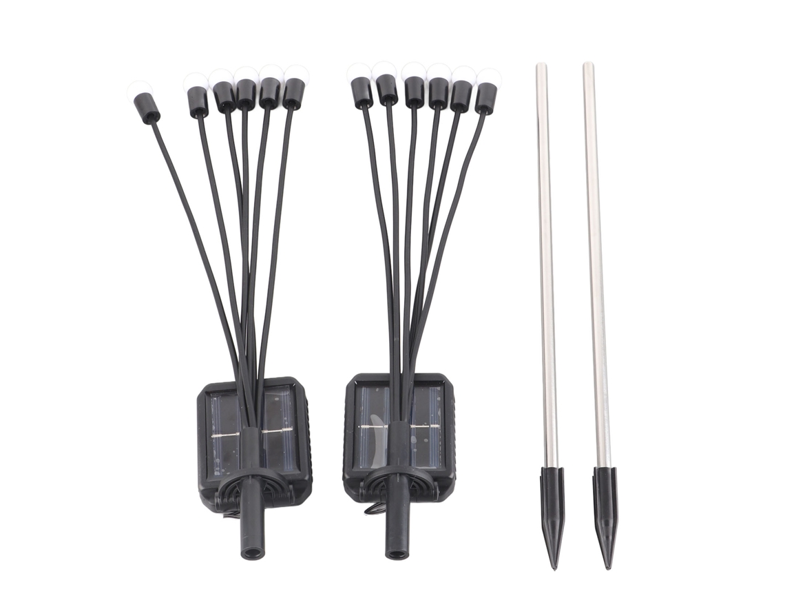 2pcs Lâmpada Solar Ip65 À Prova D'água Luz Quente Decorativa Jardim Pátio