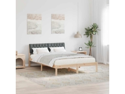 Vidaxl Estrutura Da Cama Castanho E Cinzento-escuro 135 X 190 Cm