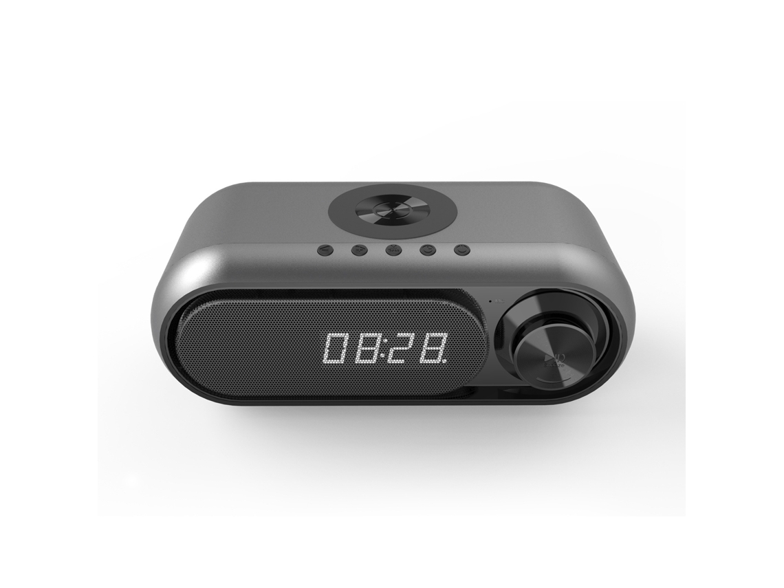 Bluetooth Led Relógio Digital Caixa De Som Multifuncional Carregador Sem Fio Relógio De Mesa Rádio Fm Dispositivo*
