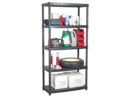 Vidaxl Unidade Com 5 Prateleiras 85x40x185 Cm Plástico Preto