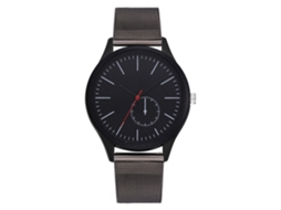 Relógio de pulso casual simples com mecanismo de quartzo, pulseira de aço inoxidável e resistência à água de 3 ATM, para homens e mulheres.