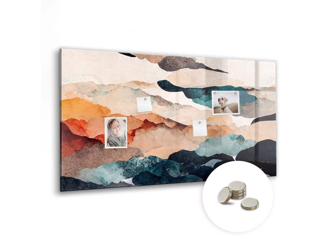 Lousa Magnética Paisagem Abstrata Para O Escritório Espelharte (120x60 Cm)