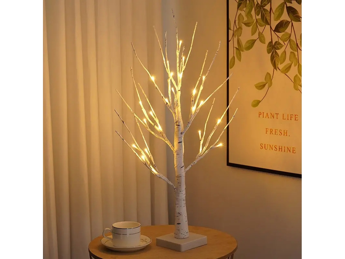 H 45cm Árvore De Vidoeiro De Páscoa Com 24 Luzes Led Mini