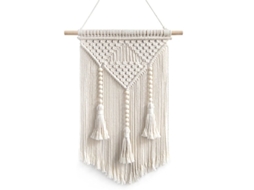 2026 arte de Parede Macramé Decoração para Casa e Quarto Estilo Boêmio (marfim)
