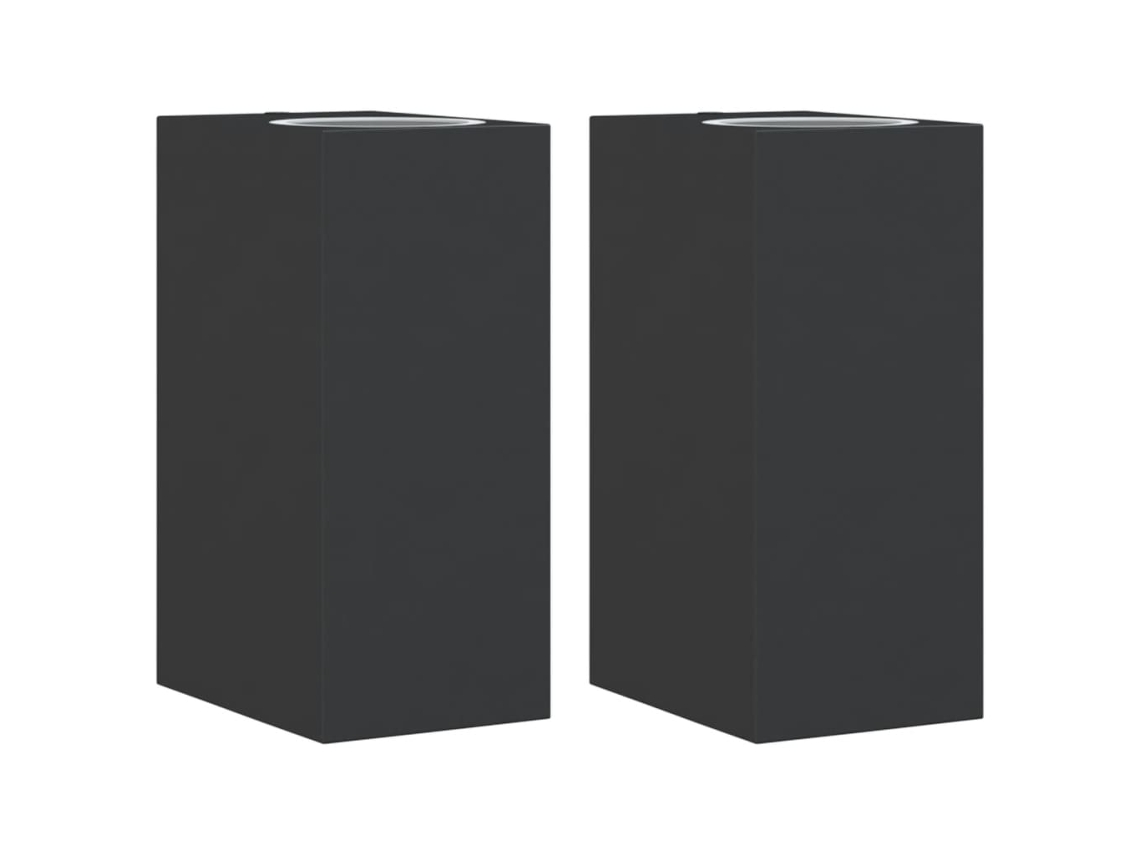 Conjunto 2 Candeeiros de parede para exterior VIDAXL alumínio fundido preto