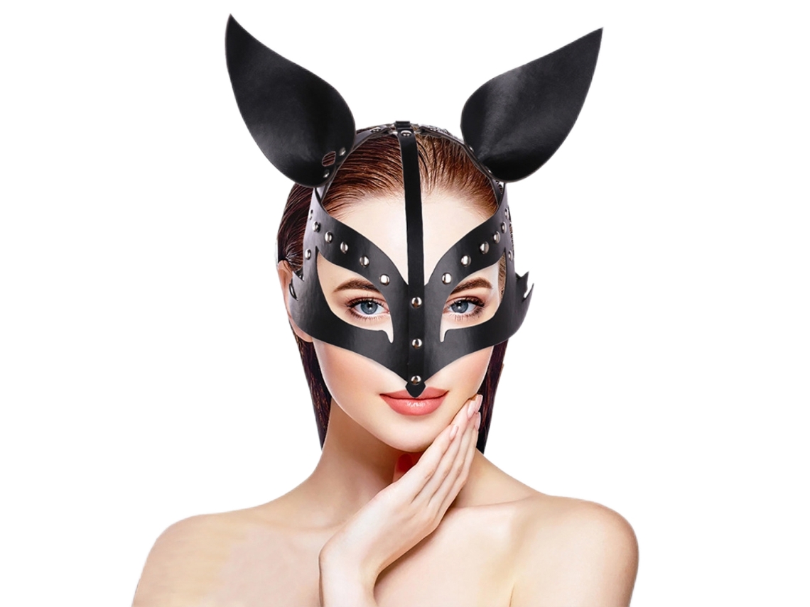 Máscara de Rosto Cosplay Halloween Carnaval Gato ou Raposa Ajustável