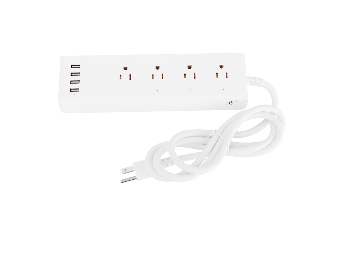 Laxiscreed Extensão Inteligente Com 4 Tomadas, 4 Portas Usb E Controle Remoto Via Wifi Para Maior Conveniência