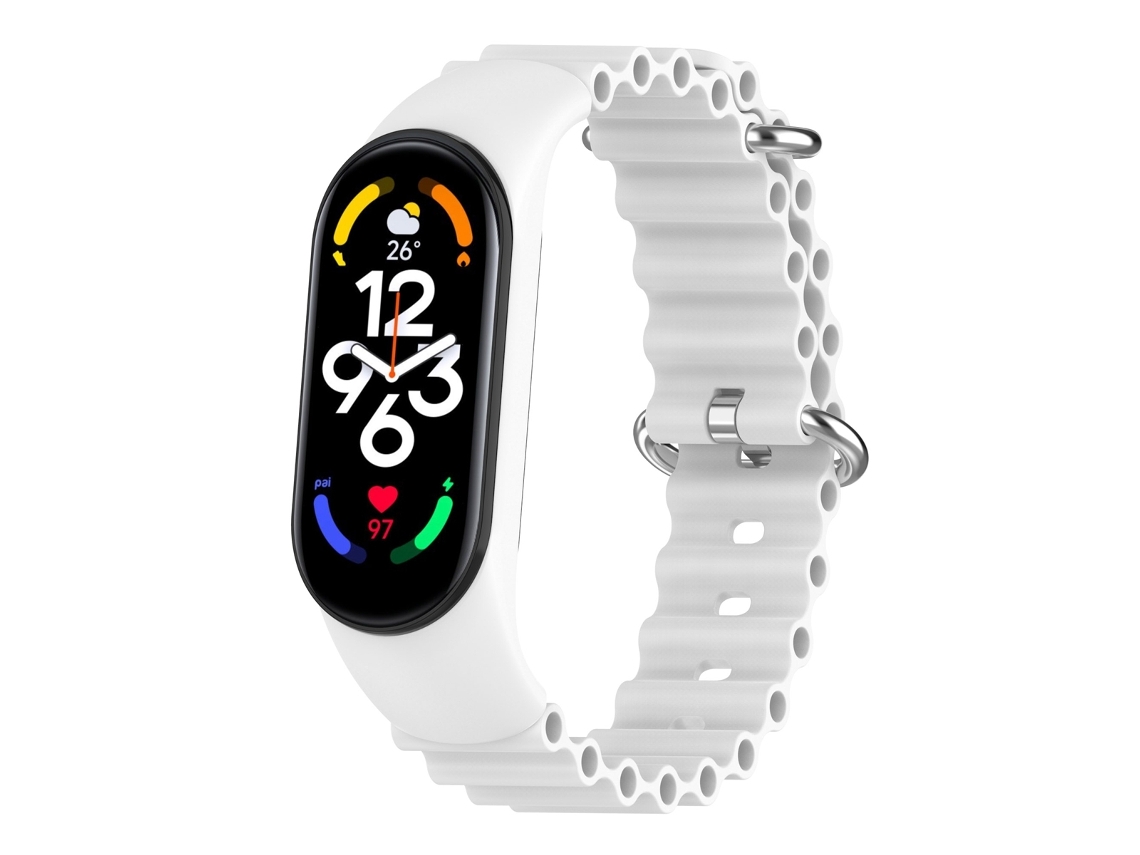 Bracelete de Smartwatch para Xiaomi Mi Band 7 / 6 / 5 / 4 / 3 respirável de silicone marinho de cor sólida (branca)