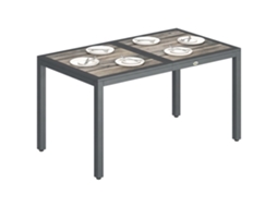 Mesa de Jardim para 4-6 Pessoas, Madeira, 140x80x72cm Cinza