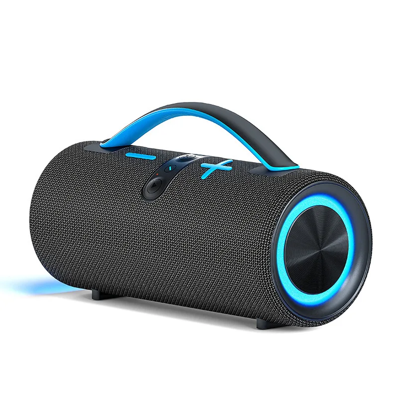 Caixa de Som Bluetooth Sem Fio MDUG com Subwoofer e Iluminação RGB (azul)