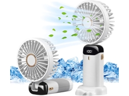 Ventilador De Mão, Ventilador Portátil Recarregável Usb, 6 Velocidades, Mini Ventilador Alimentado Por Bateria Slowmoose (branco)