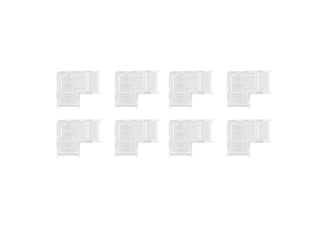 Rebe-conector Led Cob 8 Unidades 3 Pinos Em L Transparente Profissional Para Fitas Led Cob