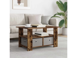 Vidaxl Mesa De Centro Com Gaveta Carvalho Defumado 77 X 55 X 42 Cm