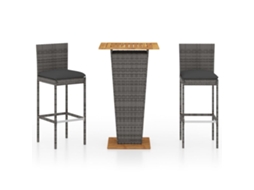 Garden Bar Set, Garden Bar Sets Vidaxl Cinzeto Rattan / Vime (60 Cm Table Length)