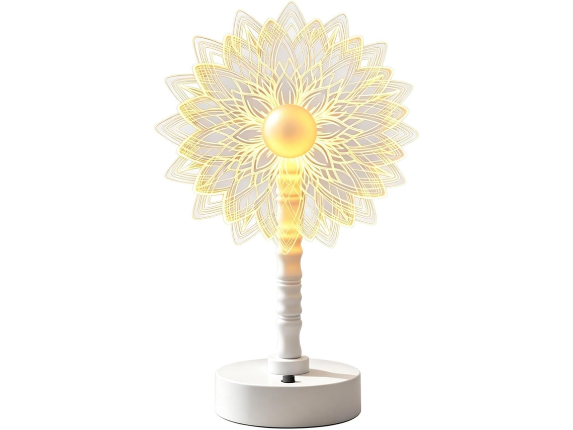 Luminária de mesa genérica em formato de luz noturna LED com brilho quente.