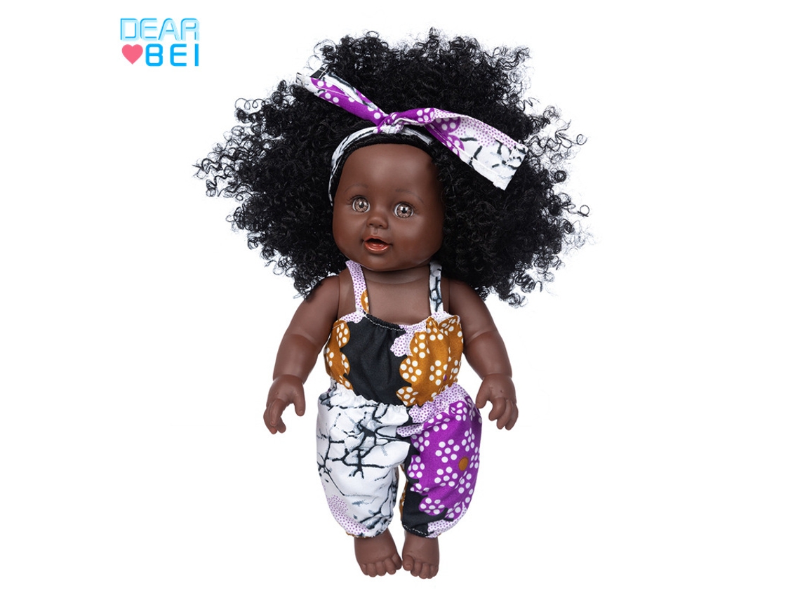 Boneca Africana De 30 Cm (12 Polegadas), Para Casinha De Brinquedo Infantil, Boneca De Conforto Para Bebês.