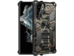 Capa Protetora Magnética De Tpu Pc Para Samsung Galaxy S22 Ultra 5g Com Suporte E Camuflagem À Prova De Choque