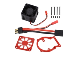 Cooler de Motor Rc Alumínio 8 12v 21000 Rpm para Traxxas 1/8 4wd com Dissipador Vermelho | S/MARCA
