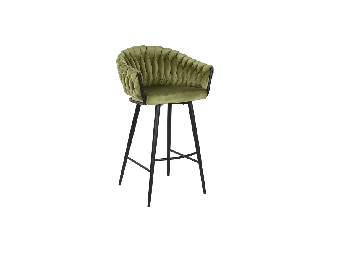 Banqueta DKD HOME DECOR Preto Verde Veludo Metal 61x52x101 cm