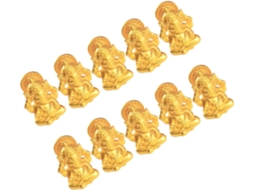 Conjunto 10 Miniaturas Elefantes Hindus Dourados Esculpidos Pequenas Estátuas Decorativas Escritório Painel GOKOCO