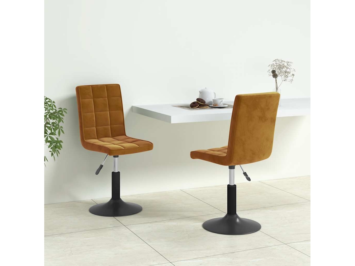 Vidaxl Cadeiras De Jantar Giratórias 2 Pcs Veludo Castanho