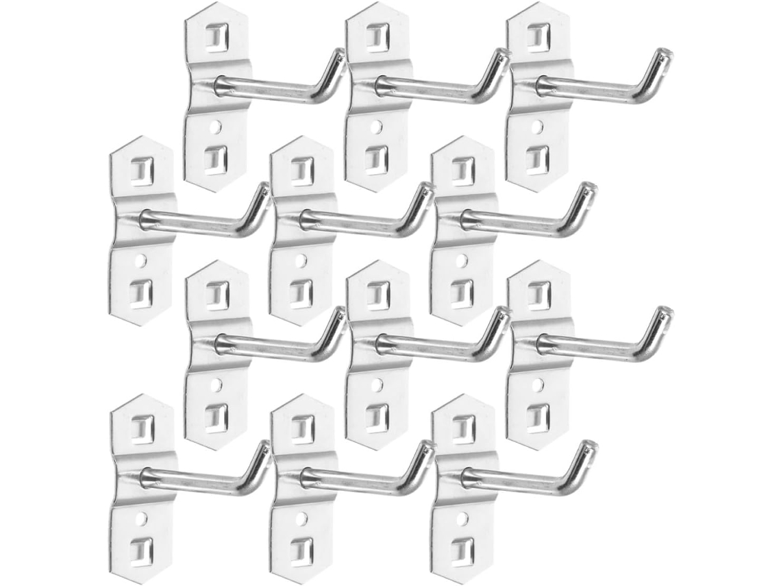 Levemolo Conjunto De 12-ganchos Metálicos Pendurar, Ganchos De Ferro Reforçados 50x6 Mm Painéis Perfurados