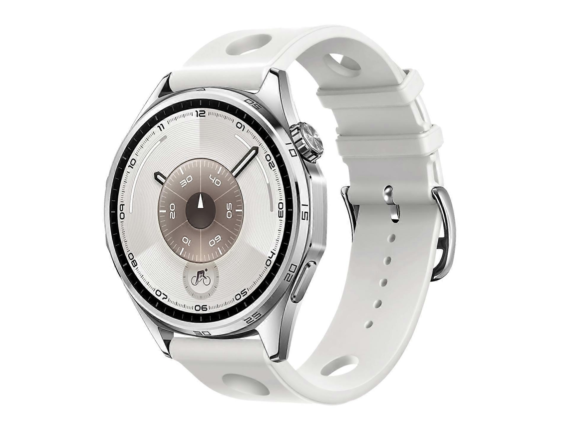 Pulseira De Relógio De Silicone Com Fivela Em Escada, Cor Sólida E Furos.