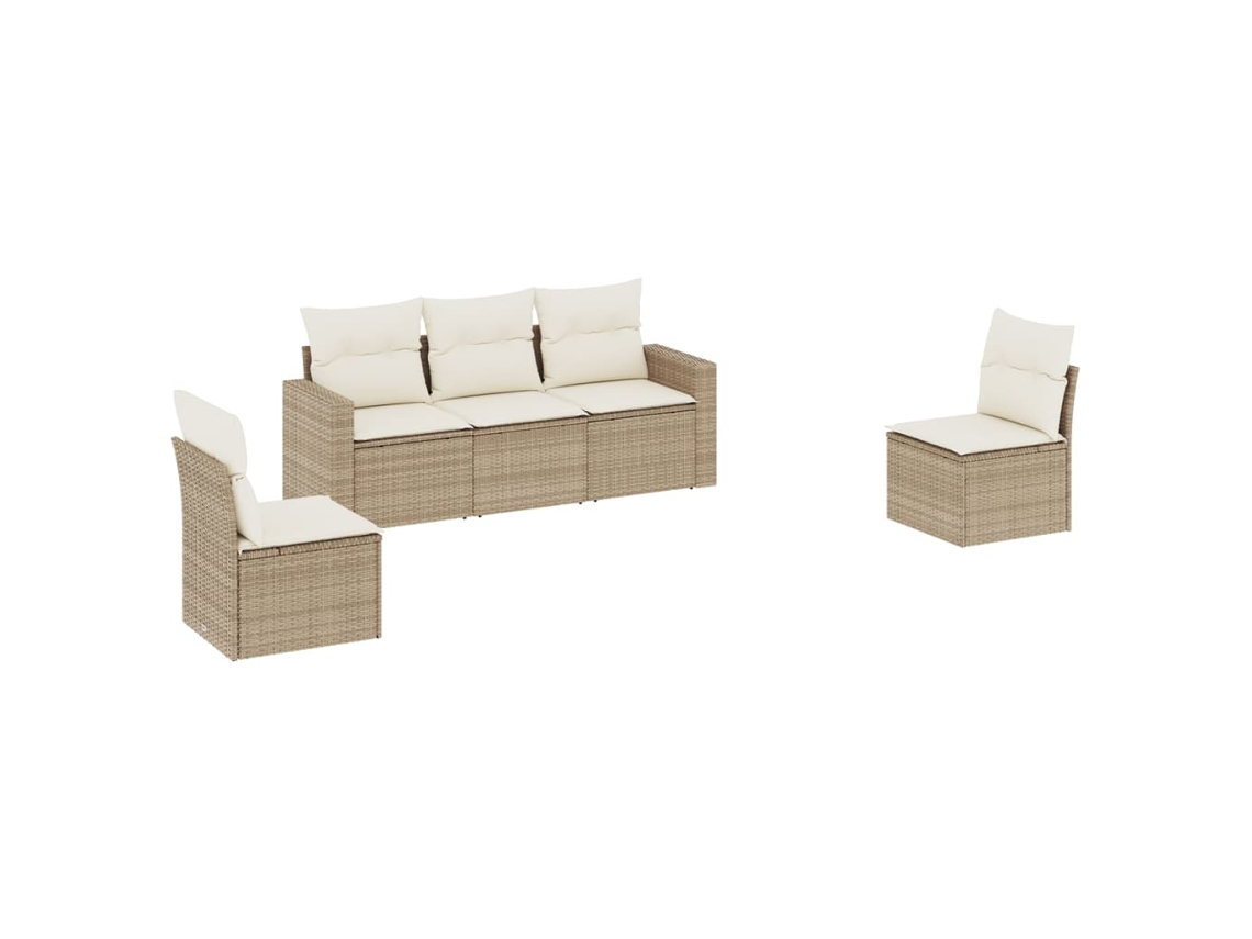 Garden Sofa Set, Garden Sofa Sets Vidaxl Bege Rattan / Vime (n/a)