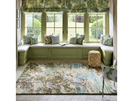 Tapete de sala verde com dossel antigo 200X280 SANDERSON