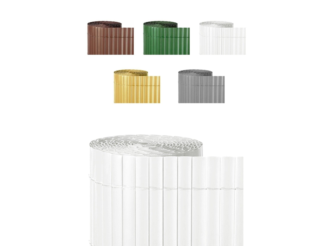 Cañizo Pvc Doble Cara 1600gr/m² - Valla Ocultación - Resistente A Los Rayos Uv Protección Contra El Viento Blanco 1,5x3m