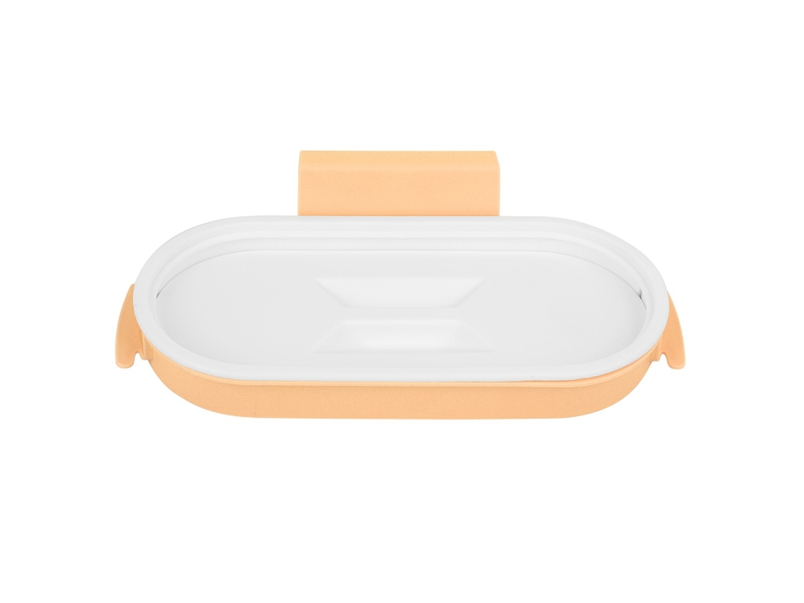 Suporte de saco de lixo de parede ecológico Slowmoose, sem furos, com tampa, amarelo e branco