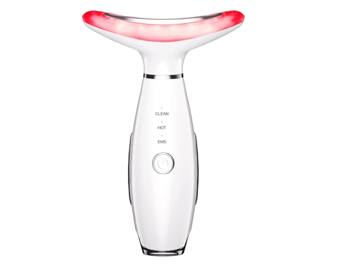 Massageador De Beleza 3 Em 1 Para Rosto E Pescoço Baseado Em Led De Tripla Ação Tecnologias Térmicas E De Vibração Para Cuidados Com A Pele Bestvite