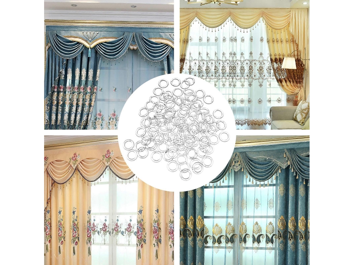 100 Argolas Plásticas Para Cortinas, Acessórios De Suspensão