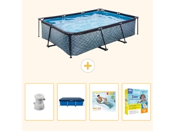 Exit-toys Piscina Exit Retangular - Efeito Pedra - 300x200x65 Cm - 5-peças S309
