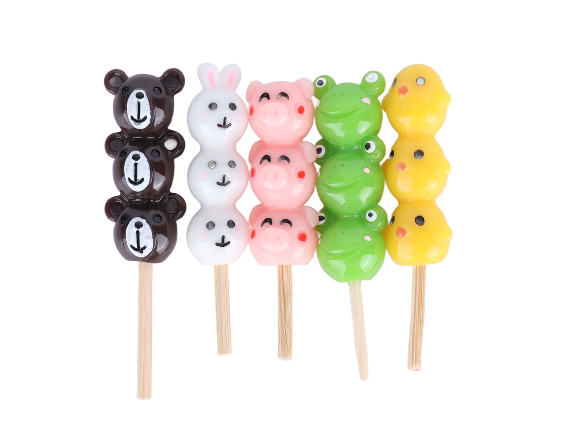 Primerox 5 Peças Mini Figurinas Comida Espigas Amendoim Caramelizado Animais Diy Decoração Casinha Bonecas