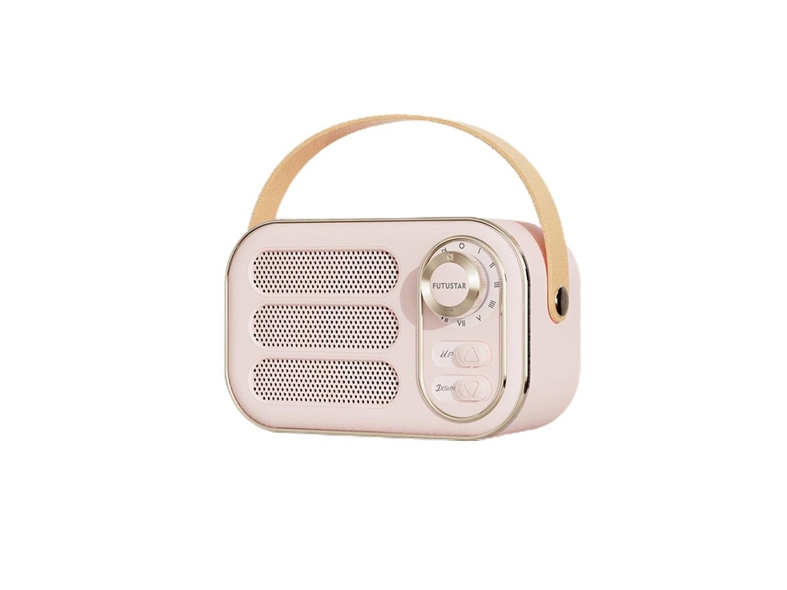 Caixa De Som Bluetooth Sem Fio Em Estilo Retrô, Com Alça E Cores Clássicas.