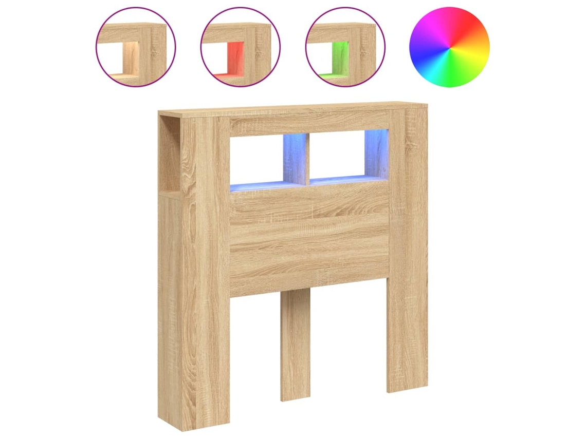 Cabeceira C/ Leds Carvalho Sonoma MAISON EXCLUSIVE (100x18,5x103,5 cm)