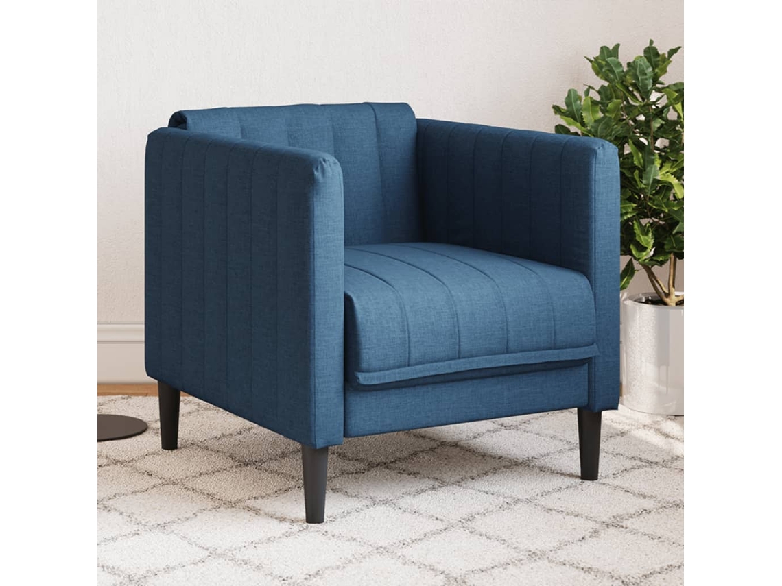 Vidaxl Poltrona Tecido Azul