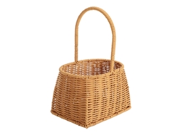 Rebe-canasta Tejida Portátil Com Asa De Ratán Pp Cesta Para Frutas Verduras Regalos 19x14.5x28.5cm