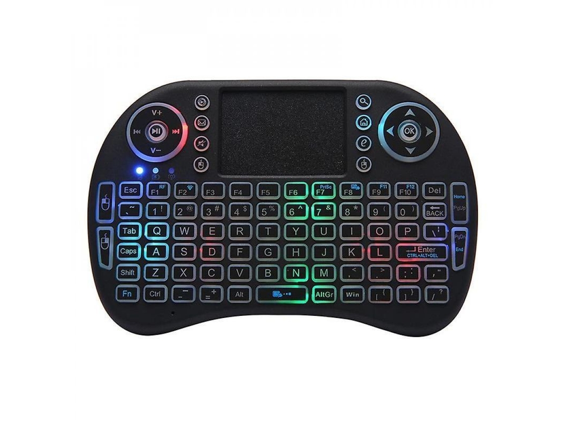 TECLADO sem fio YURU, mini, com touchpad, mouse, retroiluminado, recarregável, 2.4GHz, controle remoto, QWERTY